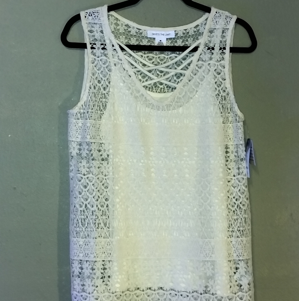 Skye's The Limit Vintage Sleeveless Top With Underskirt. NEW